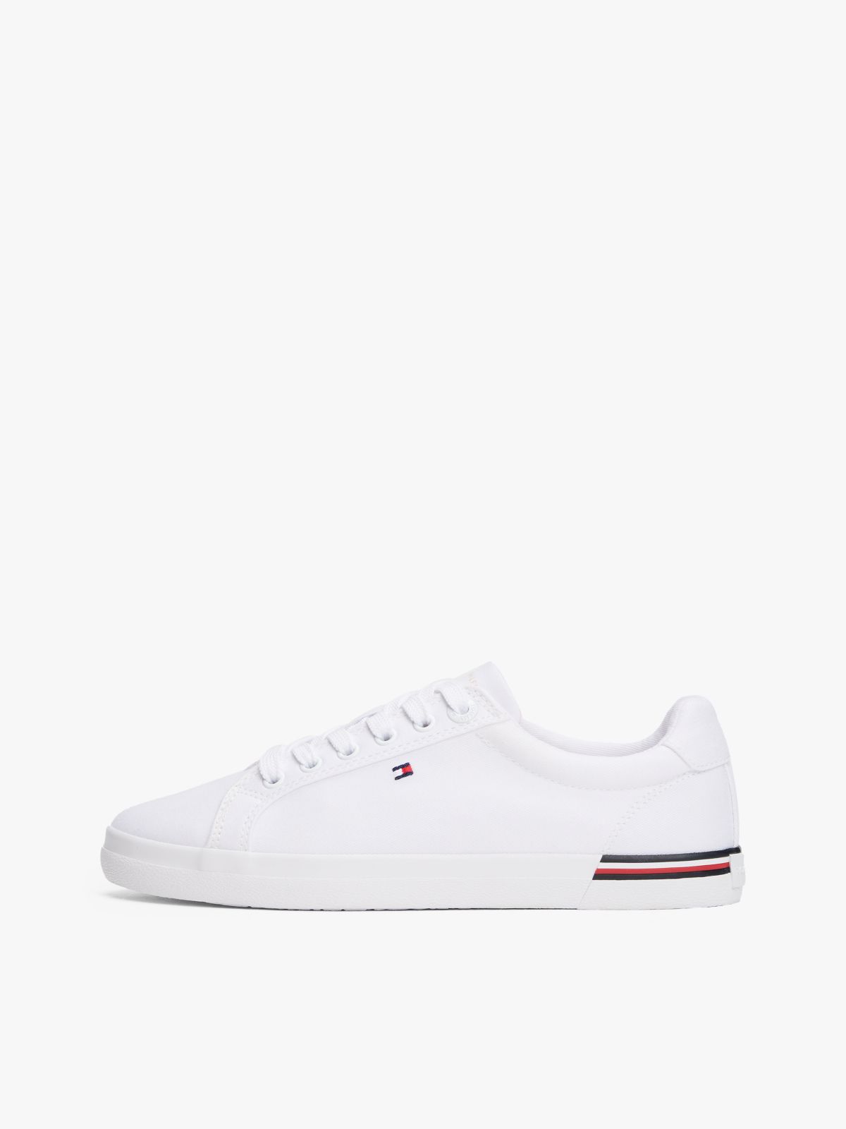 Twill Signature Lace-Up Trainers — White