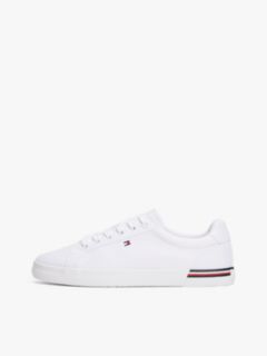 Twill Signature Lace-Up Trainers — White 7