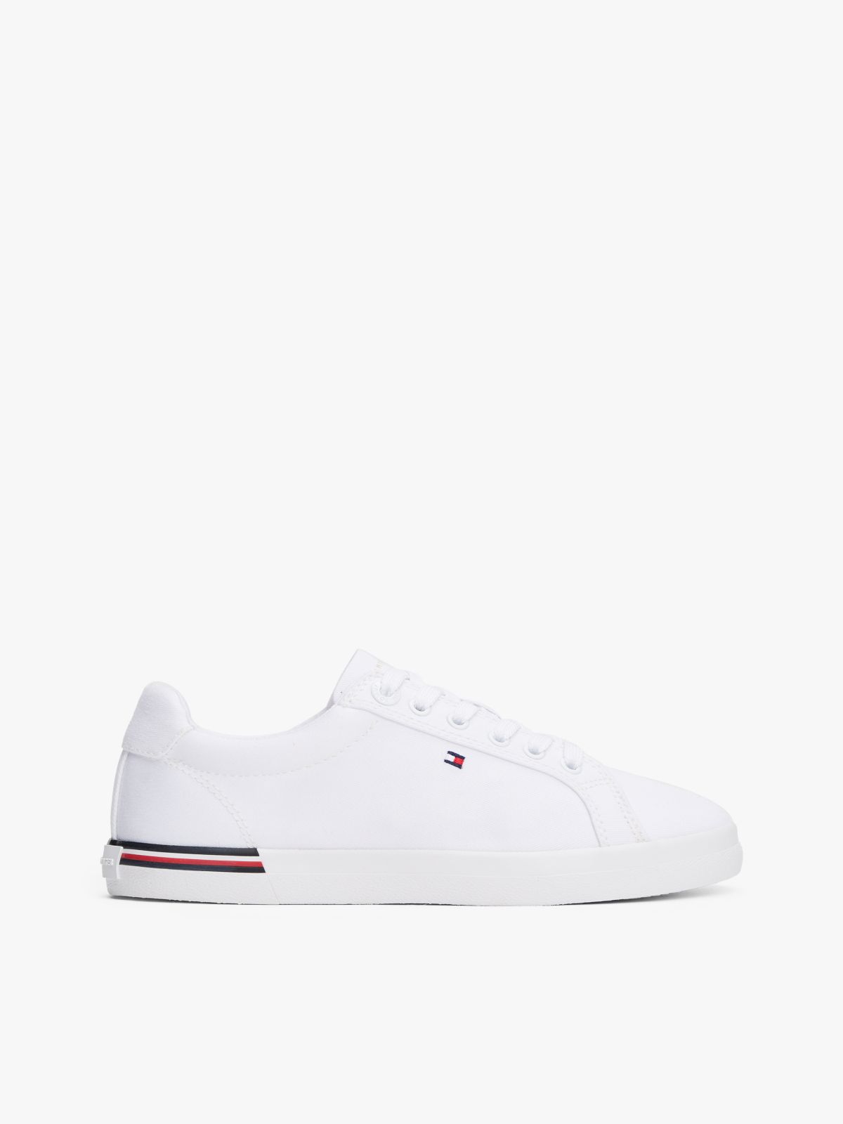 Twill Signature Lace-Up Trainers — White