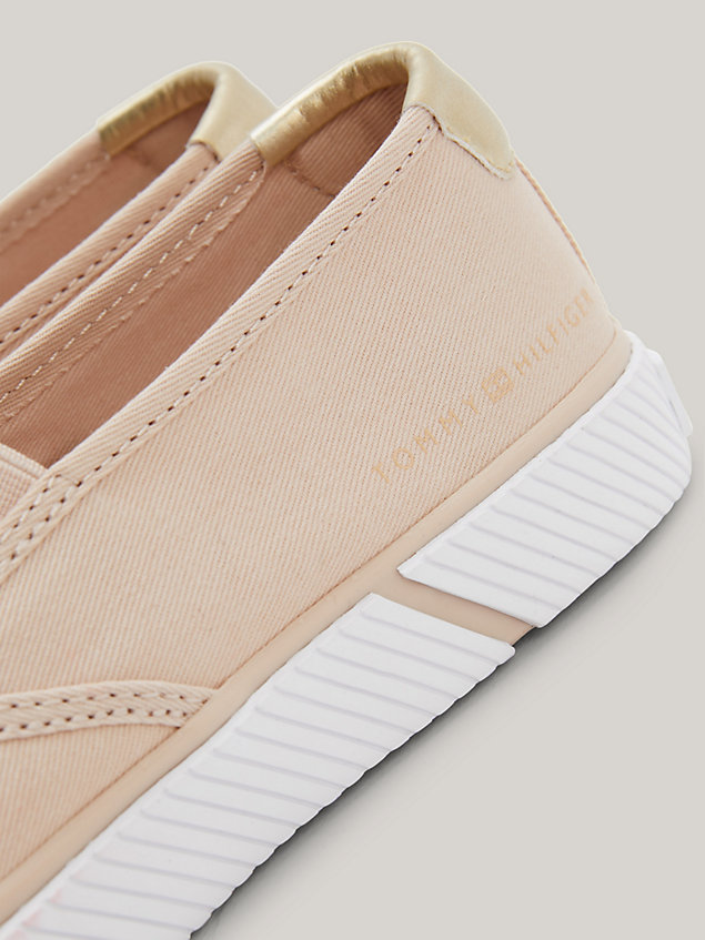 pink essential slipper-sneaker mit metallic-akzent für damen - tommy hilfiger