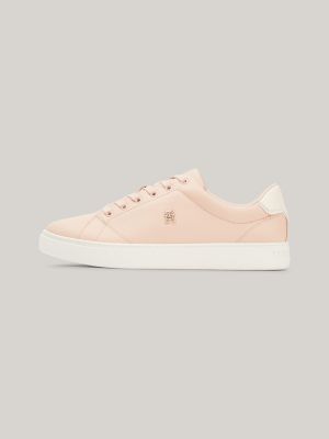 Elevated Essential Leather Court Trainers | PINK | Tommy Hilfiger