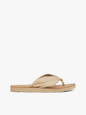 multi th monogram plaque flip-flops for women tommy hilfiger