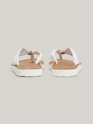 Elevated Ruched Strap Flat Beach Sandals | White | Tommy Hilfiger