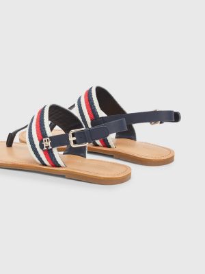 fællesskab forudsigelse vil beslutte Signature Tape Webbing Flat Sandals | BLUE | Tommy Hilfiger