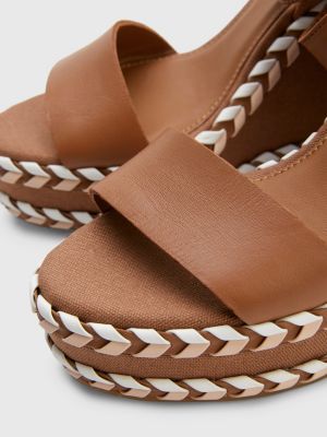 Sandalias de piel con cuña alta | MARRÓN | Hilfiger