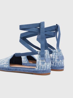 Espadrile Tommy Hilfiger Th Monogram Denim Wedge FW0FW06935 Denim