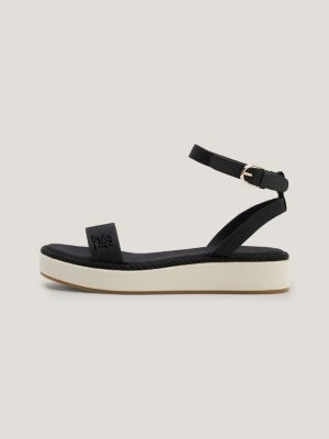 Rope Monogram Flatform Sandals BLACK Tommy Hilfiger
