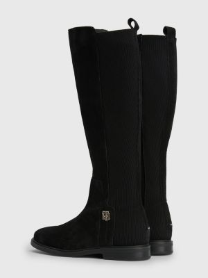 Botas Essential de ante hasta la rodilla | NEGRO | Tommy