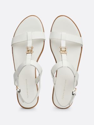 Tommy hilfiger white flat outlet sandals