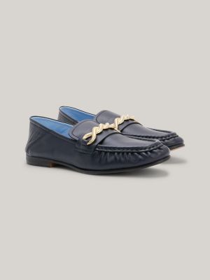Chain Leather Loafers | BLUE | Tommy