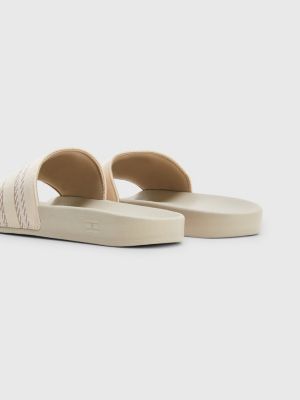 Tonal Webbing Strap Pool Slides | KHAKI | Tommy Hilfiger