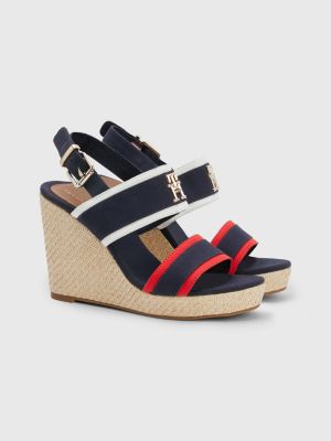 Sandales compens es brides contrast es BLEU Tommy Hilfiger