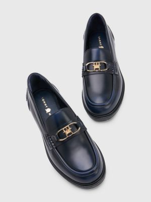 uitgebreid Toestemming Harmonie Leren mocassins met embleem | BLAUW | Tommy Hilfiger