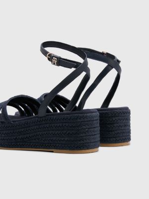 Black Espadrille Chunky Sandals