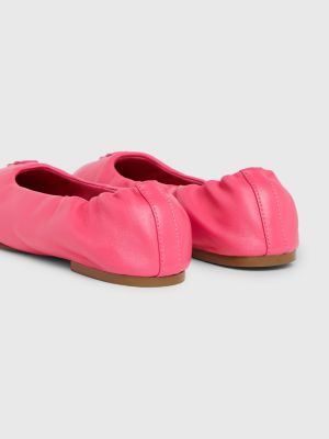 Elevated Monogram Leather Ballerinas PINK Tommy Hilfiger
