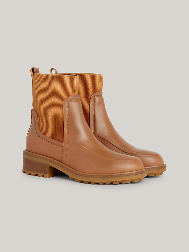 brown leather ankle boots for women tommy hilfiger