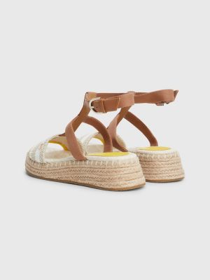 Sandales espadrilles compens es en crochet KAKI Tommy Hilfiger