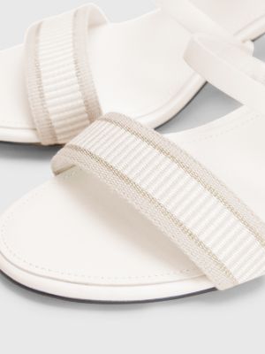 Mid heel on sale white strappy sandals