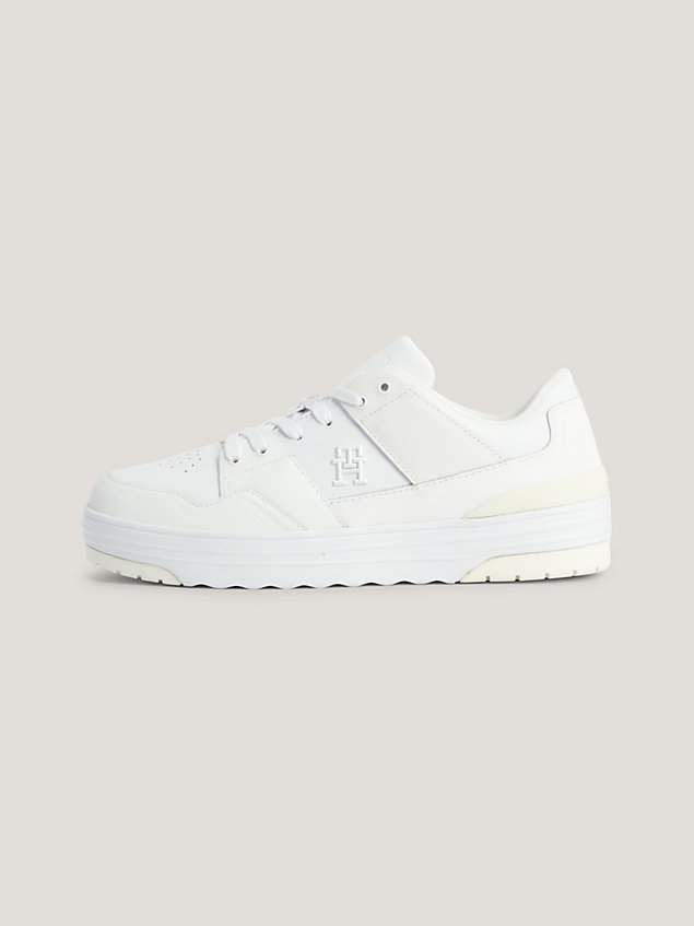 white th monogram basketball trainers for women tommy hilfiger