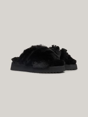 Premium Textured Strap Slippers Black Tommy Hilfiger