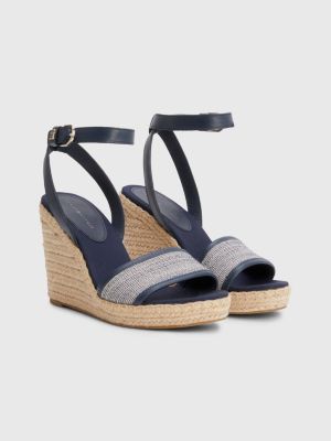 Navy wedge online heels