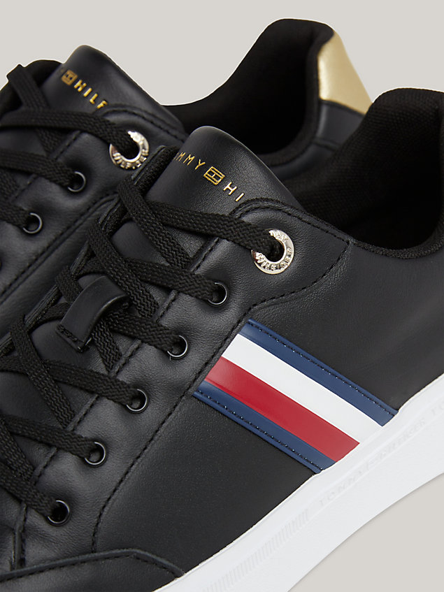 black global stripe elevated leather trainers for women tommy hilfiger