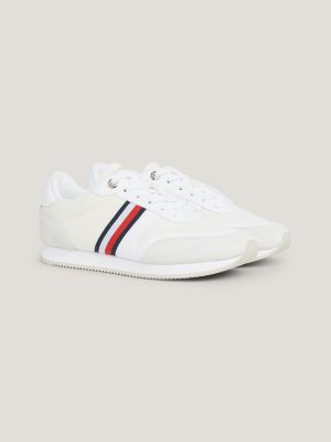 Essential Global Stripe Runner Trainers | White | Tommy Hilfiger