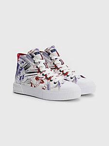 white disney x tommy artwork high-top trainers for women tommy hilfiger