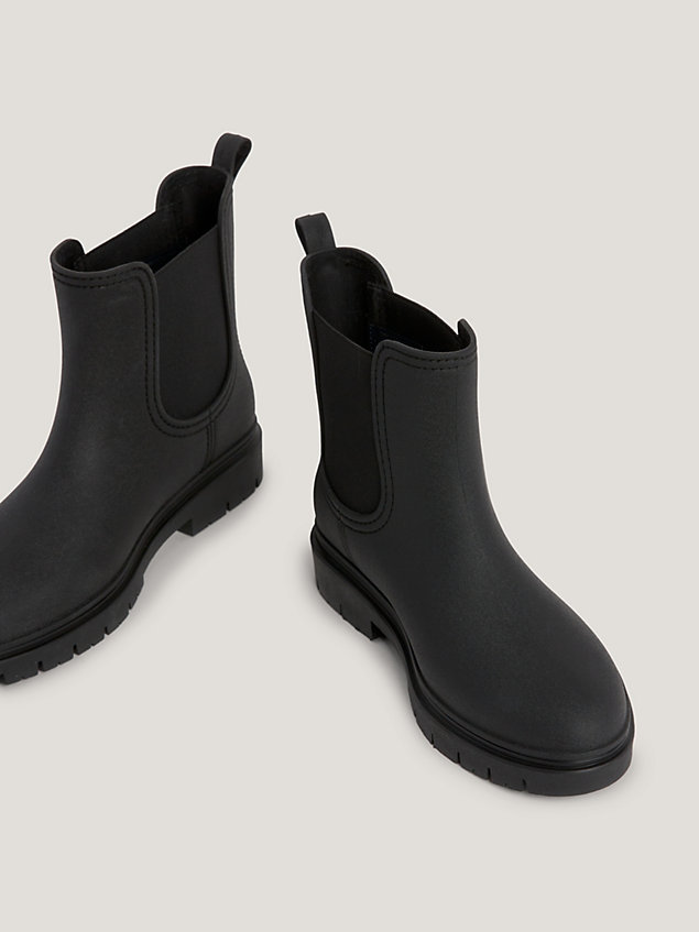 black essential logo cleat rain boots for women tommy hilfiger