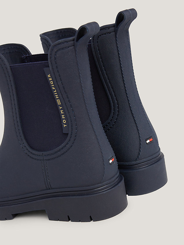 blue essential logo cleat rain boots for women tommy hilfiger