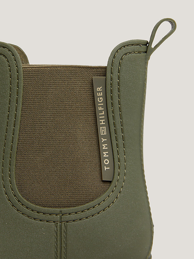 khaki essential logo cleat rain boots for women tommy hilfiger