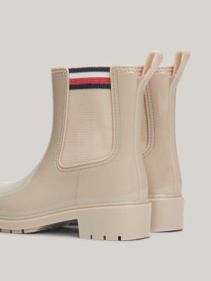 Signature Elastic Cleat Rain Boots Beige Tommy Hilfiger