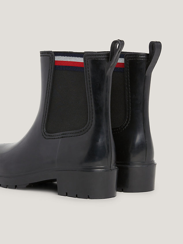 black signature elastic cleat rain boots for women tommy hilfiger