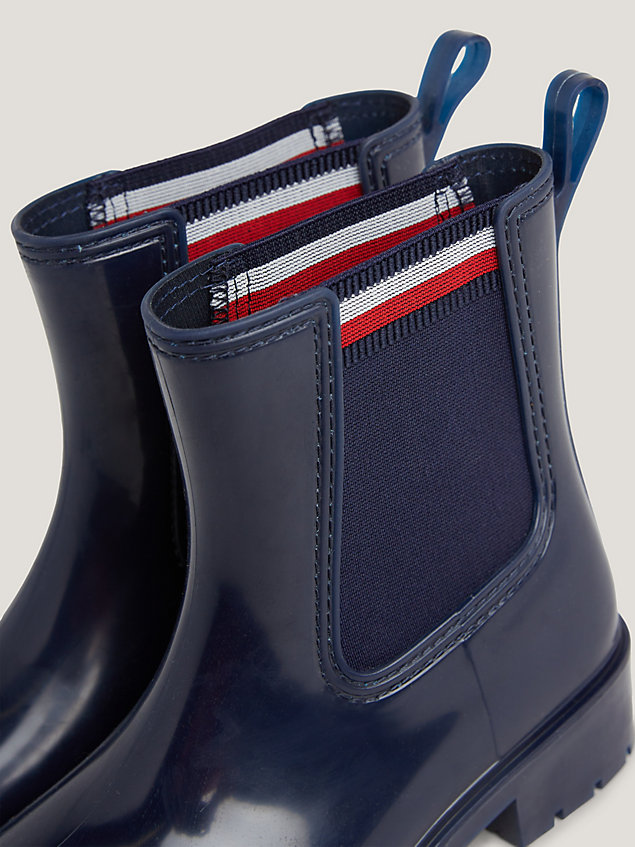 blue signature elastic cleat rain boots for women tommy hilfiger