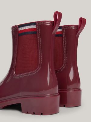 Bottes de pluie embl matiques crant es Rouge Tommy Hilfiger