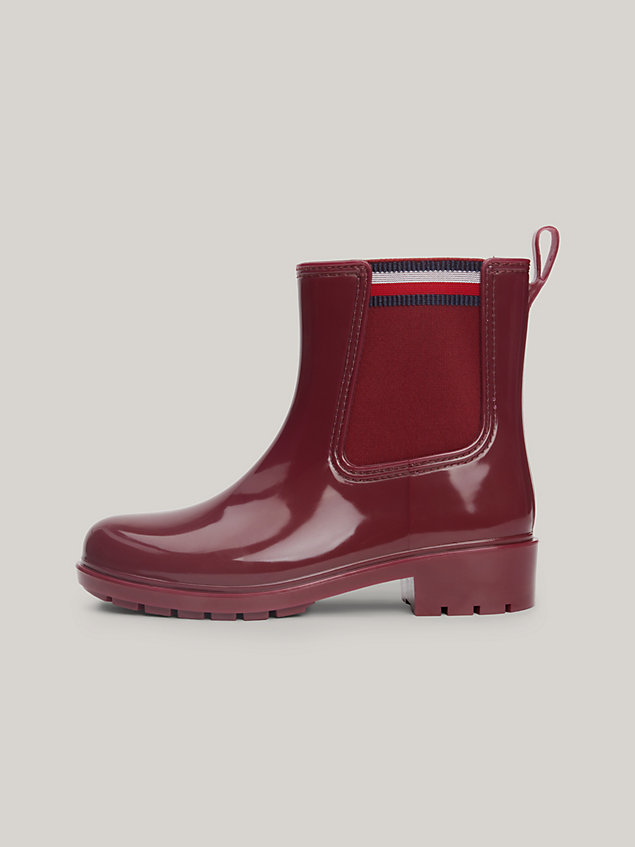 red signature elastic cleat rain boots for women tommy hilfiger