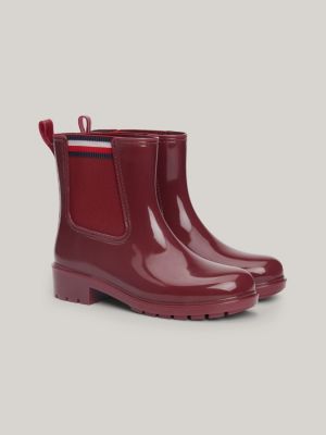 Bottes de pluie embl matiques crant es Rouge Tommy Hilfiger