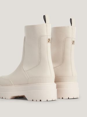 Rubberised Cleat Temperature Regulating Chelsea Boots Beige Tommy