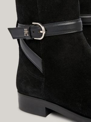 Tommy hilfiger th buckle sale suede bootie