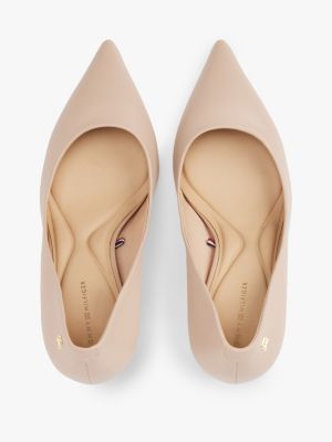 pink leather pointed toe stiletto heels for women tommy hilfiger