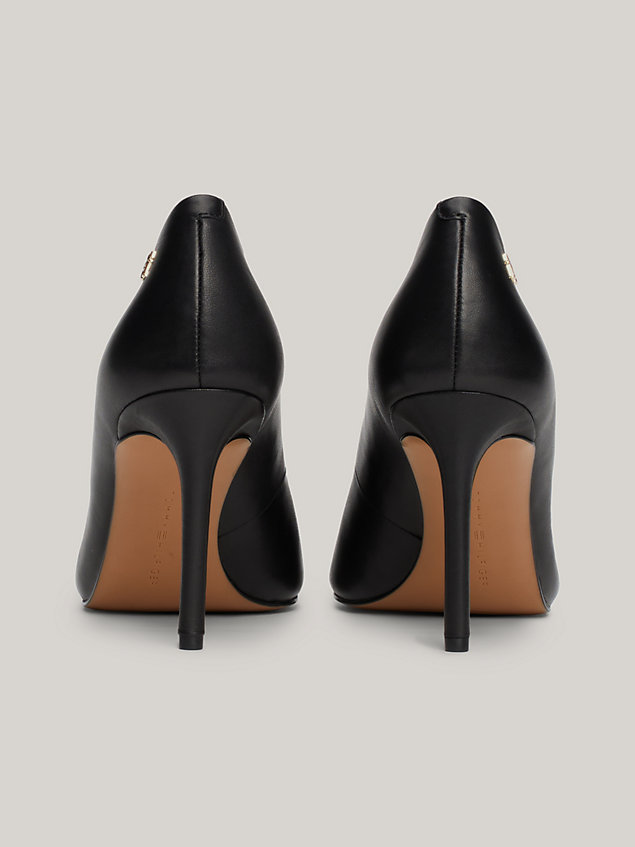 scarpe essential in pelle con tacco alto black da donna tommy hilfiger