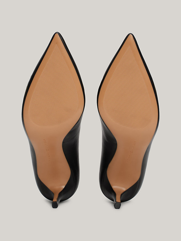 scarpe essential in pelle con tacco alto black da donna tommy hilfiger