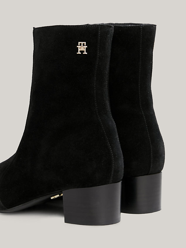 black th city suede low boots for women tommy hilfiger