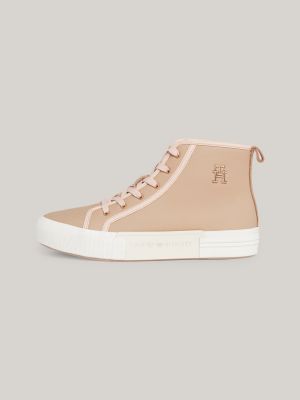 Zapatillas altas en piel Beige Tommy Hilfiger