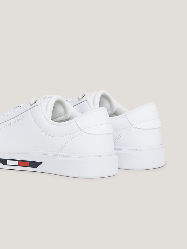 white global stripe lace-up trainers for women tommy hilfiger