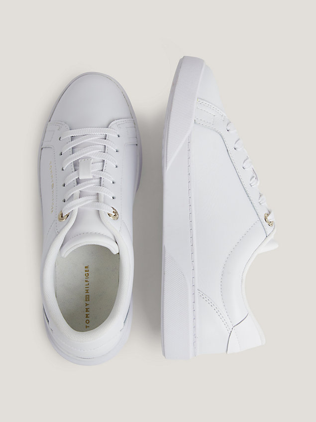 white global stripe lace-up trainers for women tommy hilfiger