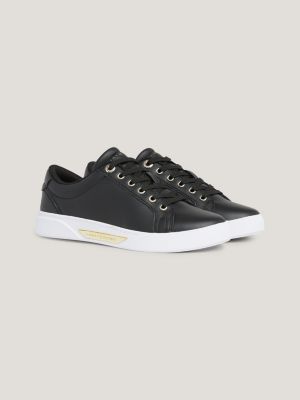 Black tommy hilfiger clearance trainers