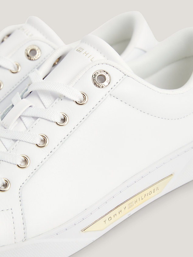 white leather cupsole trainers for women tommy hilfiger