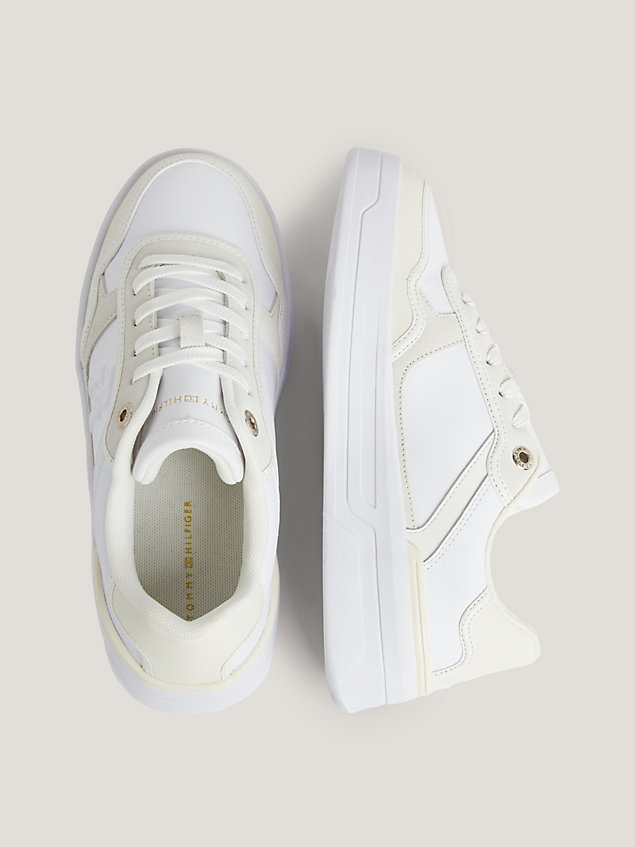 sneakers essential stile basket con logo white da donna tommy hilfiger
