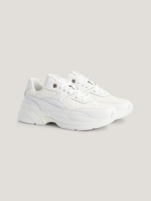 Tommy hilfiger womens hot sale white trainers